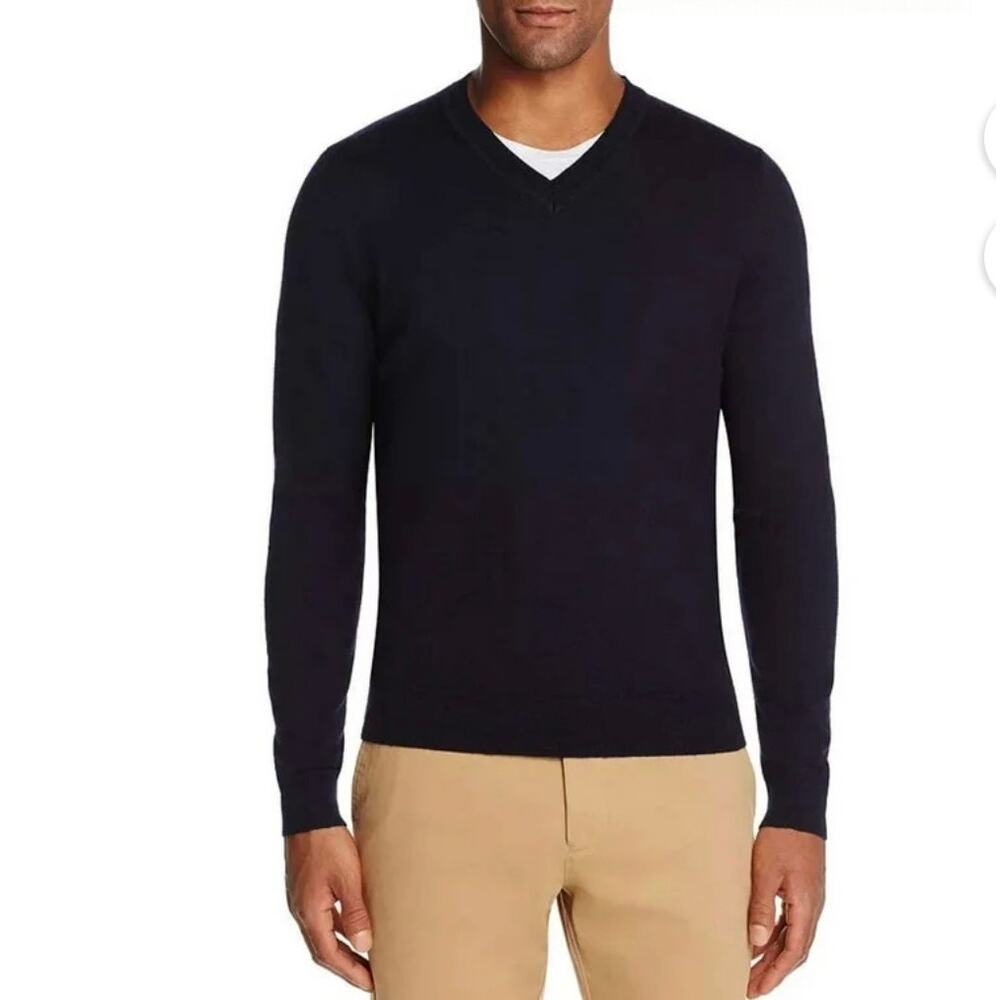 Hart Schaffner Marx Deep Navy Blue Merino Wool Sweater 2XB